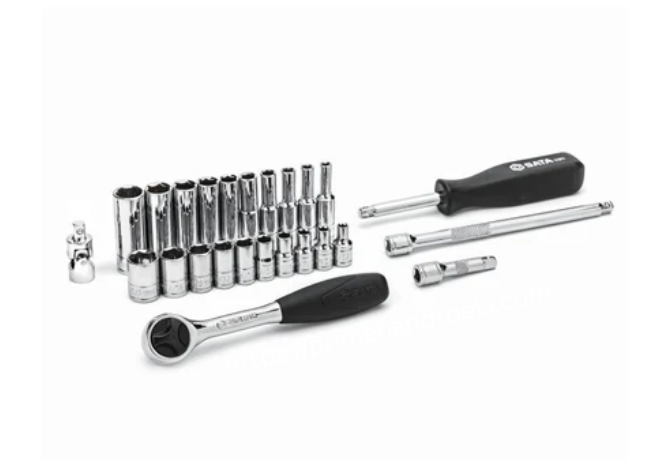 25 Pcs 1/4" Drive 6 Point Socket Set