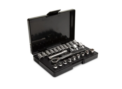 25 Pcs 1/4" Drive 6 Point Pass-thru Socket Set