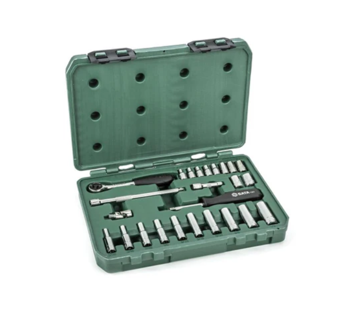 25 Pcs 1/4" Drive 6 Point Socket Set