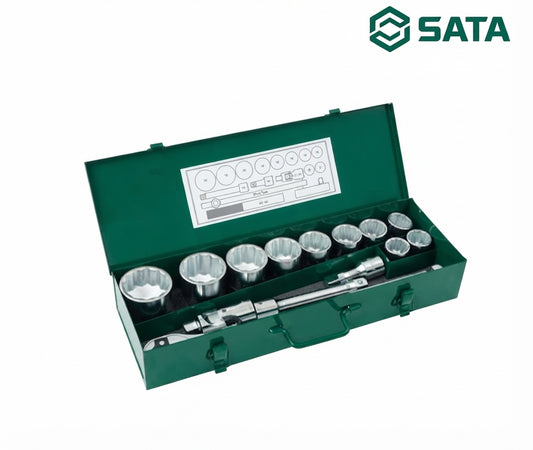SATA 15 Pcs 3/4" Drive 12-Point Socket Set ST09015SJ