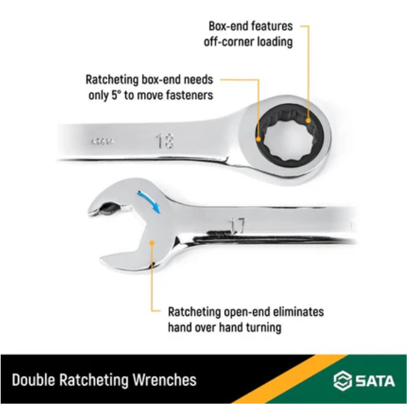 12 Pcs Double Ratcheting Wrench Set
